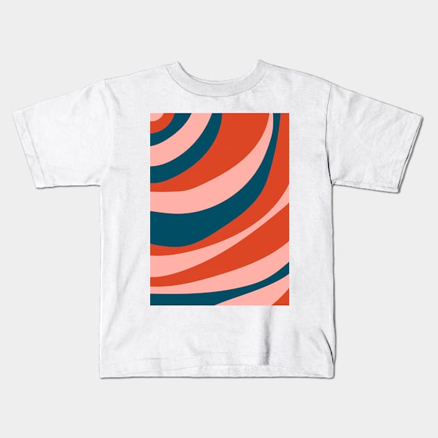 Curved stripes III Kids T-Shirt by AllPrintsAndArt